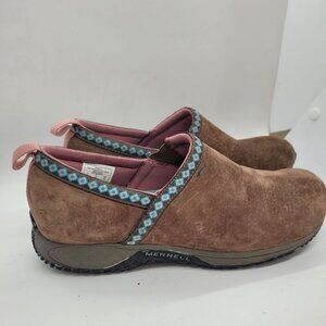 Merrell Encore Adams Leather Kids Slip-On Shoes 6 Brown Walking Hiking comfort